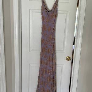 Rat and Boa maxi dress (formal) light purple with a Mauve/ pink floral